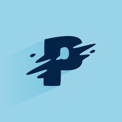 Initial letter P fast speed logo design template.