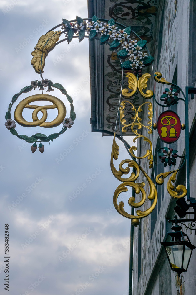 Wall mural Bakery shop sign in Lucerne, Switzerland