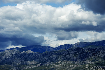 Fototapeta na wymiar Beautiful mountain landscape on stormy summer day. Montenegro, Bosnia and Herzegovina, Dinaric Alps Balkan