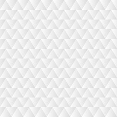 Fototapeta premium Seamless abstract white triangles pattern. Neutral stock geometric vector ornament. White and gray color gradient modern stylish Neumorphism background for wallpapers, posters, wrapping paper, textile