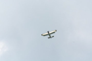 SOBIENIE SZLACHECKIE, POLAND - JUNE 16: Historic planes during Sky Show on June 2018 in Sobienie Szlacheckie, Poland.