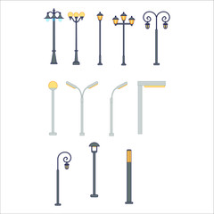 street lamps. illustration for web and mobile