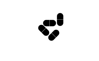 Bottle and pill icon template.  illustration