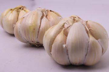 garlic on wooden background