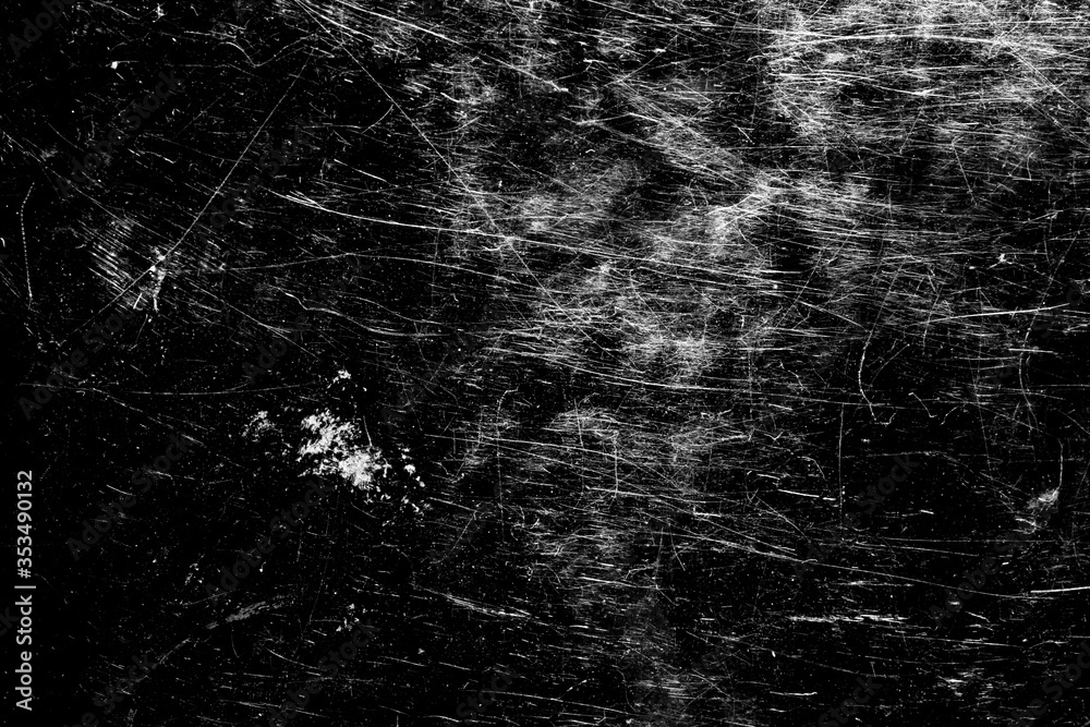 Poster white scratches with scuffs on a black background. template for design