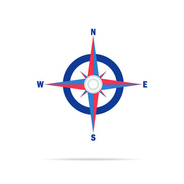 Vector compass icon. Simple flat symbol. Illustration on white background. eps