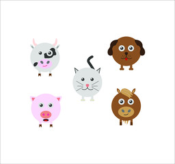 collection of domestic animal icons. illustration for web and mobile