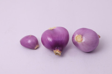 red onions on a white background