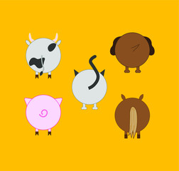 collection of domestic animal icons. illustration for web and mobile