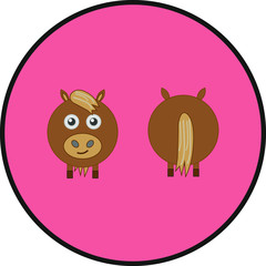 horse shaped icon. illustration for web and mobile
