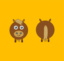 horse shaped icon. illustration for web and mobile