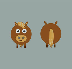 horse shaped icon. illustration for web and mobile
