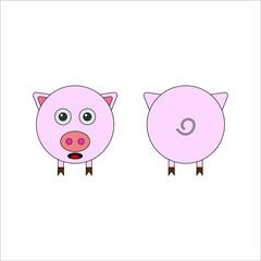 pig shaped icon. illustration for web and mobile