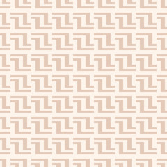 Subtle vector geometric seamless pattern with lines, meanders, chain, grid. Traditional grecian motif ornament. Abstract light beige graphic texture. Simple ornamental background. Repeatable design