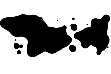 3D rendering black ink splash  illustration