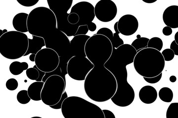 3D rendering black ink splash illustration