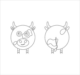 cow shaped icon. illustration for web and mobile