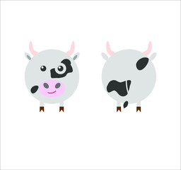 cow shaped icon. illustration for web and mobile