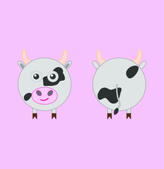 cow shaped icon. illustration for web and mobile
