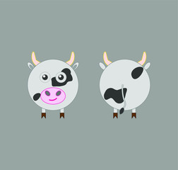 cow shaped icon. illustration for web and mobile