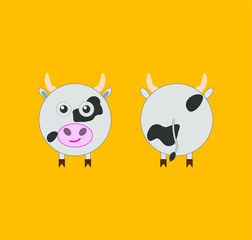 cow shaped icon. illustration for web and mobile