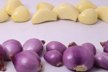 purple onion on white background