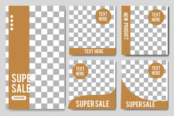 Naklejka premium social media post template.social media promotion.socia media instagram stories.Editable Post Template Social Media 