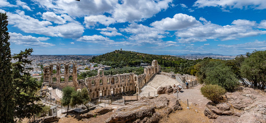 Obraz premium Odeon of Herodes Atticus on Acropolis hill in Athens, Greece