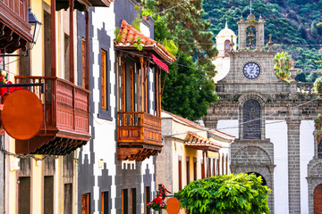 Canary isands travel and landmarks. Teror - most beautiful traditional town of Grand Canary (Gran...