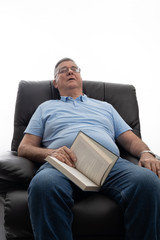 Senior sleeping on a couch