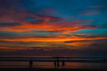 Fototapeta na wymiar Stunning dramatic sunset over the ocean.