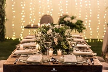 Closeup shot of an elegant wedding table setup