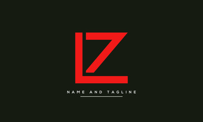 Alphabet letters monogram icon logo LZ or ZL - obrazy, fototapety, plakaty