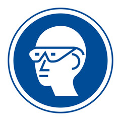Wear Eye Protection Sign Isolate On White Background