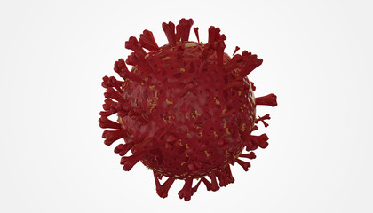 illustration of Coronavirus virus cell red 3d-illustration