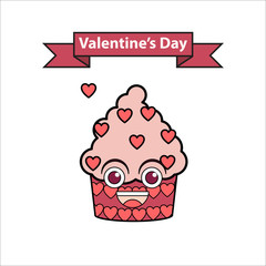 Vector Cartoon Juice Food Cake. cartoon vector and flat design