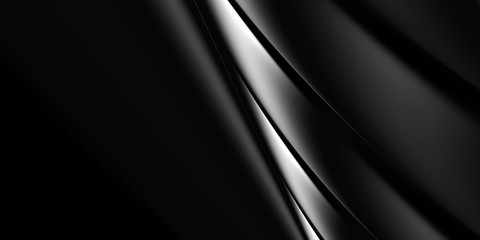 Fototapeta premium 3D luxury black business cover design, metal beauty, silver effect background