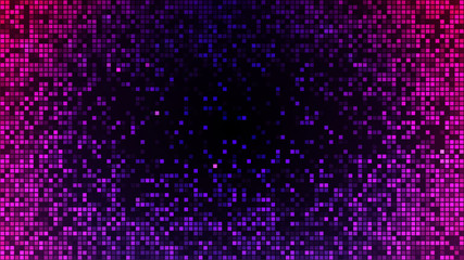 Abstract technology background. Futuristic pixel pattern. Pink and blue vector illustration