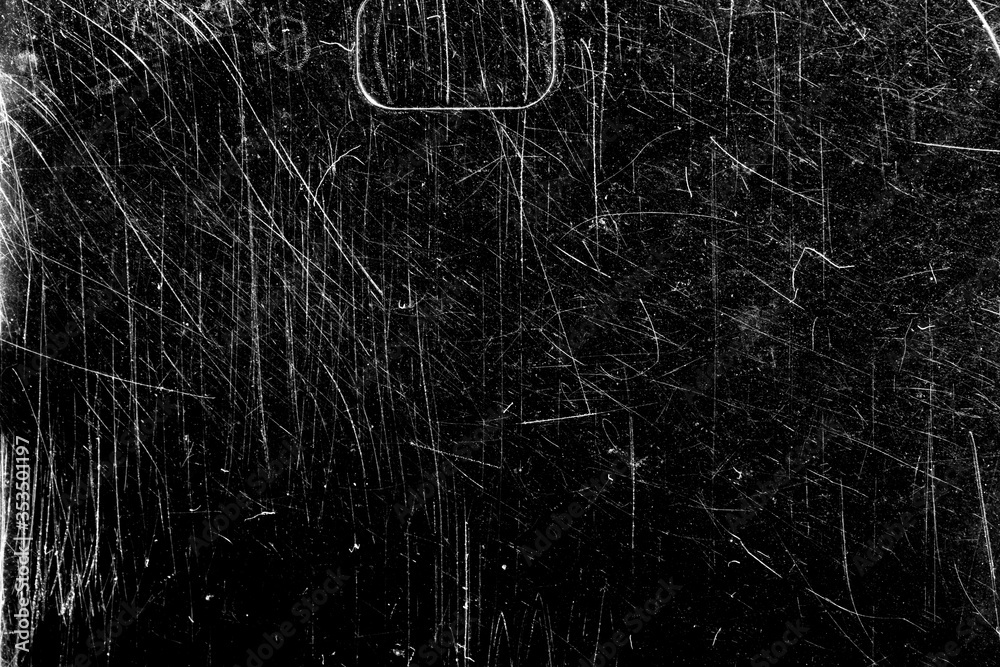 Poster white scratches with scuffs on a black background. template for design