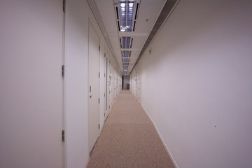 Windowless hallway