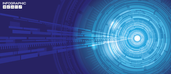 Obraz premium Abstract technology circles vector background.