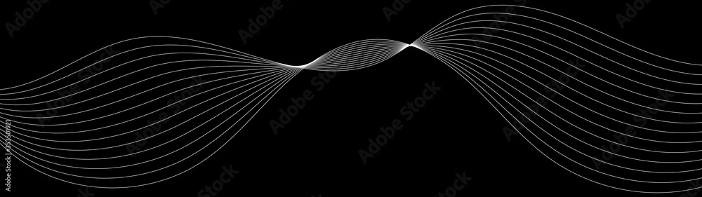Poster abstract dynamic wave of lines. perspective grid. big data. network. digital background. 3d renderin