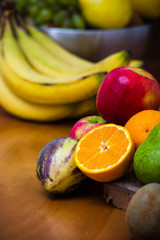 fruits on a wooden table