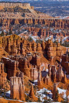 Red Rock Canyon In Winter Snow