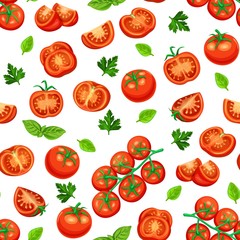 Seamless pattern red tomato