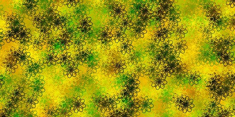 Light Green, Yellow vector pattern with wry lines.