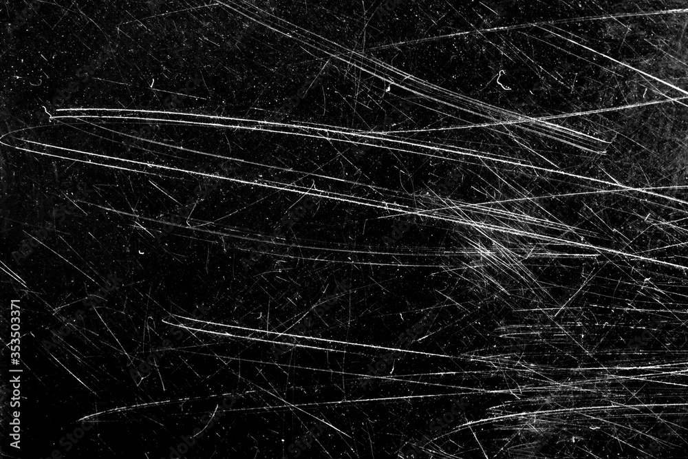 Poster white scratches with scuffs on a black background. template for design