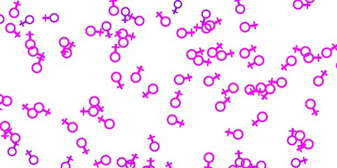 Light Purple vector template with businesswoman signs.