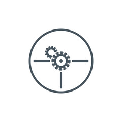 aim right on target shoot Coronavirus single line icon isolated on white. Perfect outline symbol precision Covid 19 pandemic banner. high Quality design element aim cross with editable Stroke