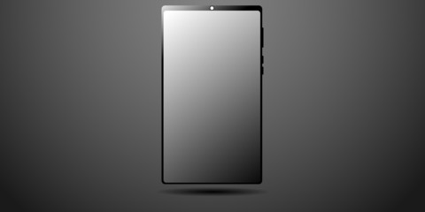 Realistic smartphone mockup. Cellphone frame with blank display in two different angles of view. Isolated phone templates. Vector mobile device concept